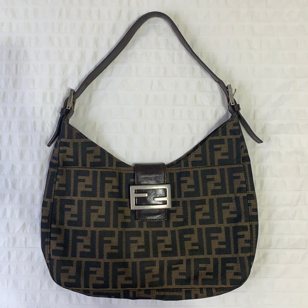 Vintage Fendi zucca shoulder bag.